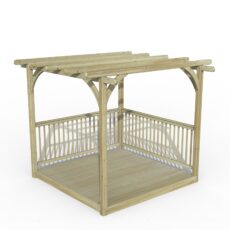 5013053133163 1 Forest Garden Ultima Pergola and Decking Kit 2 4 x 2 4m with 2 x Balustrade.jpg